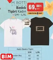 M.BOTTİ BASKILI TİŞÖRT KADIN